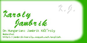 karoly jambrik business card